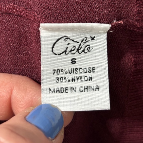 Cielo Women's Cardigan Sweater - Rich Burgundy - Picture 6 of 7